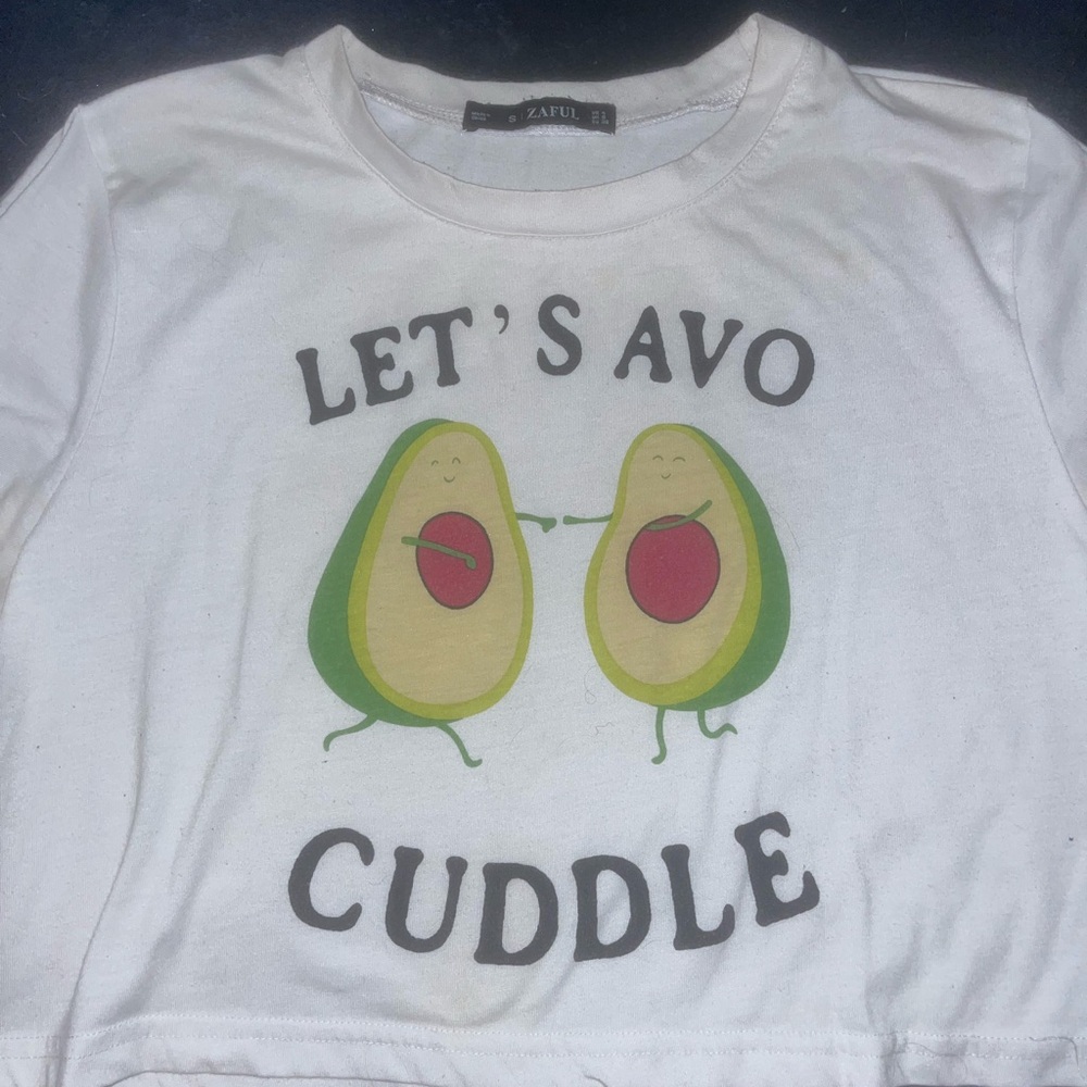 Zaful White Avocado Graphic Tee